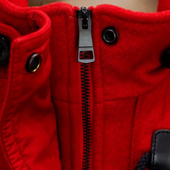 Burberry Brit Red Wool Hooded Coat - Picture 10 of 16